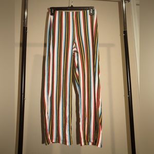 Urban Outfitters - rainbow striped flowy wide leg pants